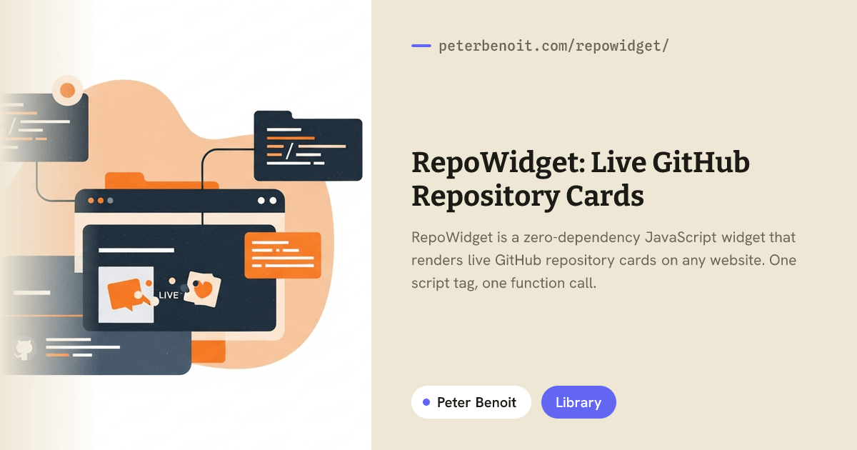 RepoWidget: Live GitHub Repository Cards | Peter Benoit
